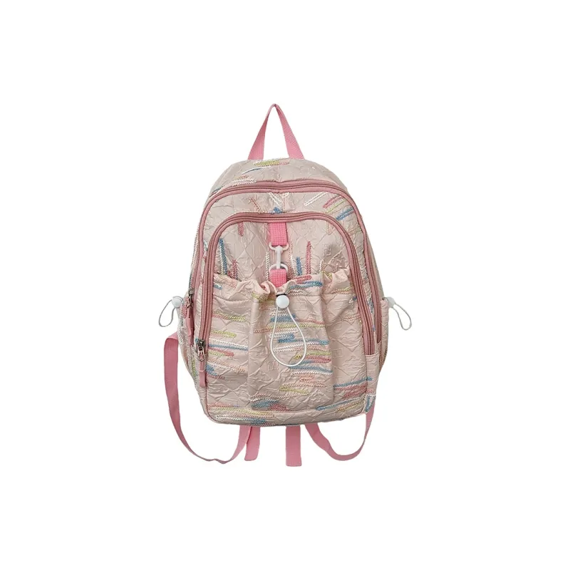 GOX Nylon Backpack Women's White/Black/Yellow/Pink-17