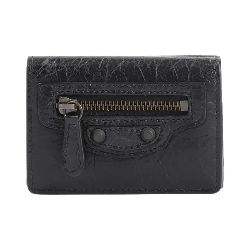 Balenciaga Lambskin Wallet Mini Women's Black-0