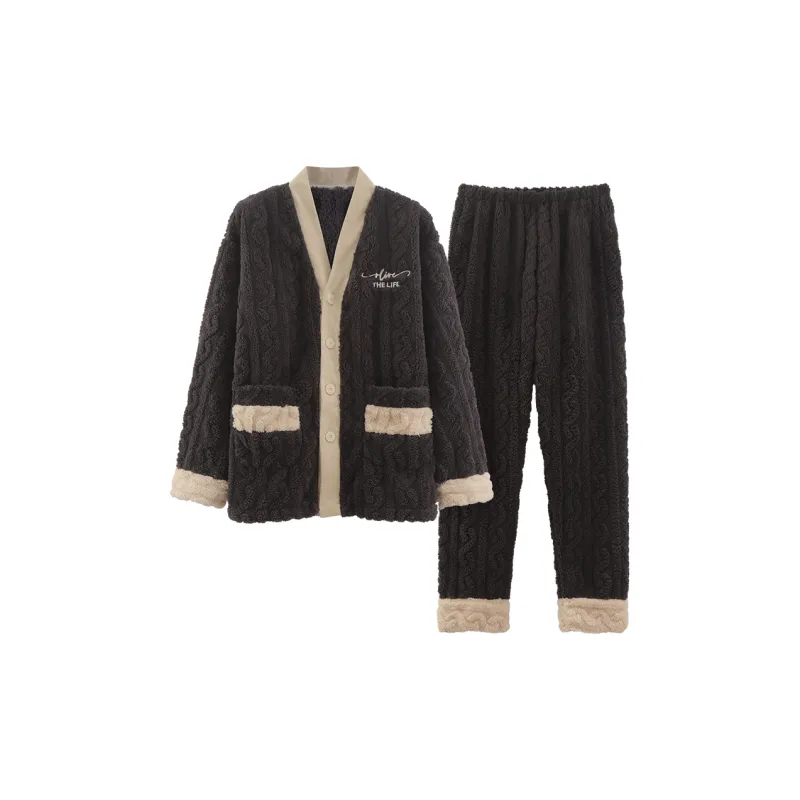 The Story Of The Flower Season Pajama Set Men's Black-0