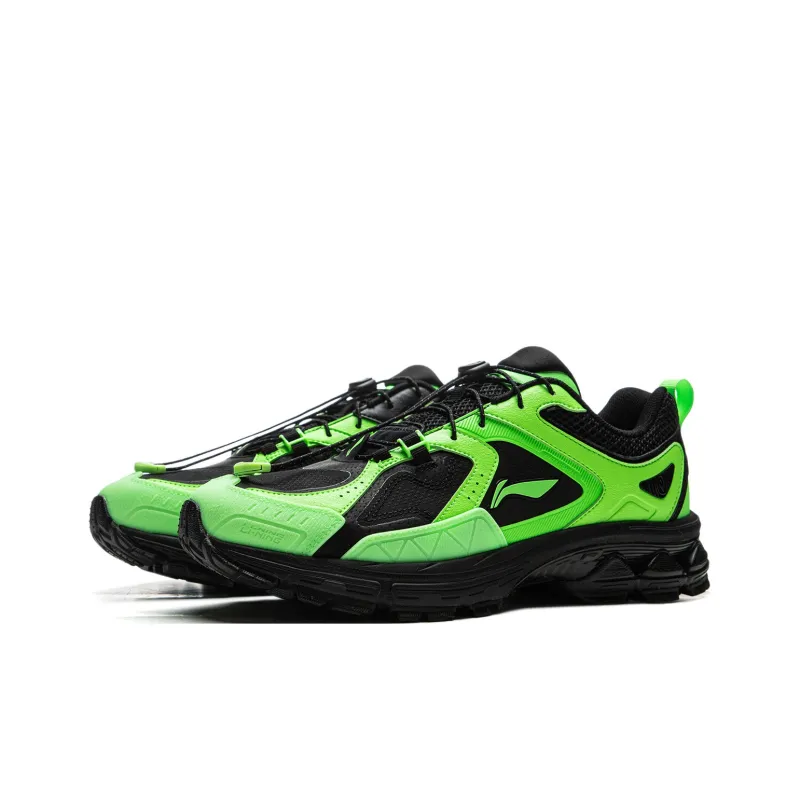 LiNing Support 2.0 Trail V2 Support Wear Resistant Slip Resistant Low Top Running Shoes Men's Black Green-2