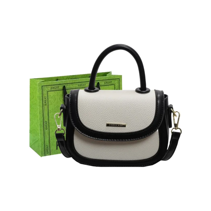 KARUISHA PU Saddle Bag, Shoulder Bag, Crossbody Bag, Handbag Women's White & Brown/White & Black/Burgundy & Black-4