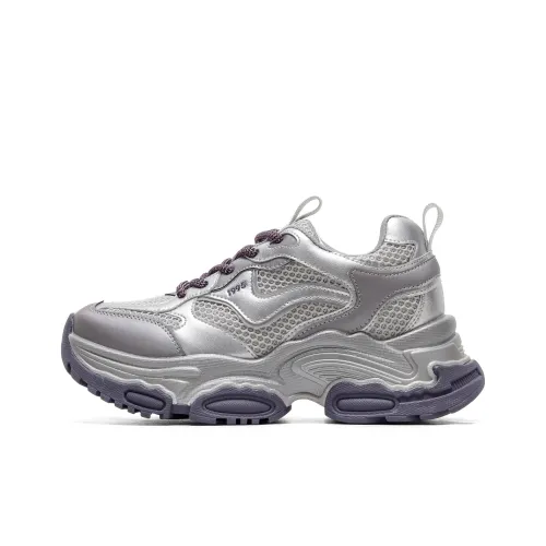 C°BANNER Chunky Sneakers Women's Low-Top Silver Purple