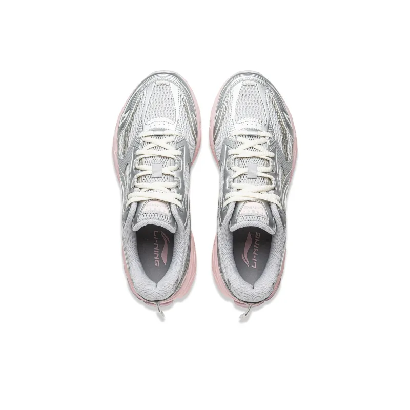 LiNing Shake 2.0 Slip Resistant And Abrasion Resistant Support Low Top Running Shoes Women's Silver Pink-3
