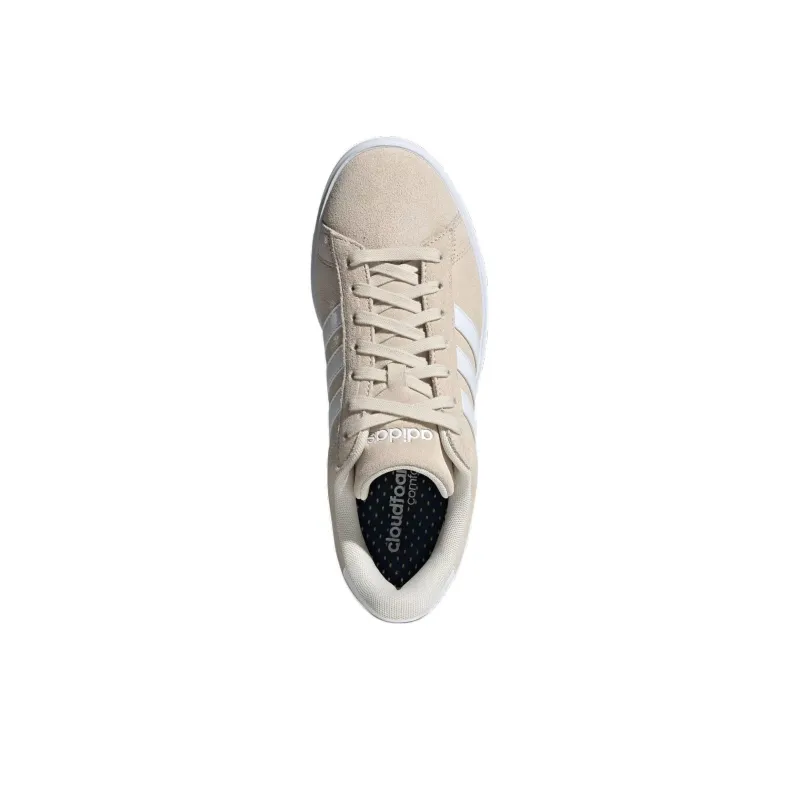 Adidas GRAND COURT 2.0 Wear Resistant Low Top Skateboard Shoes Women's Beige Yellow-4