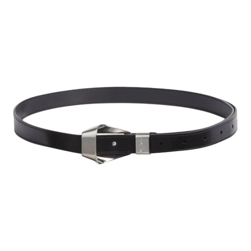 KENZO Logo Sign Cow Leather Leather Belts Unisex Black-0