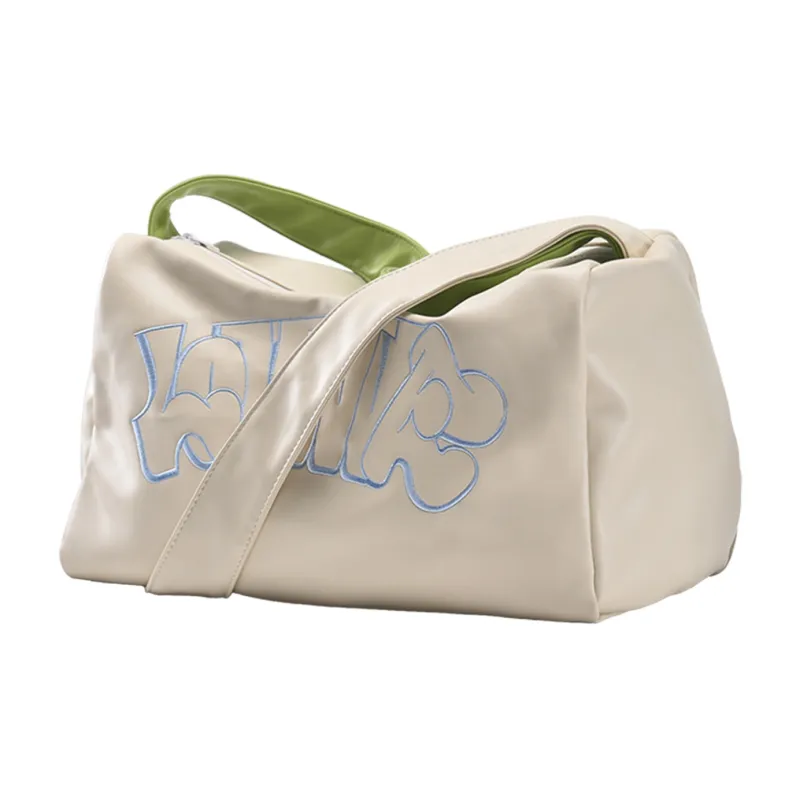 LOVVVVE PU Toast Bag, One Shoulder Handbag Regular Unisex Ecru-3