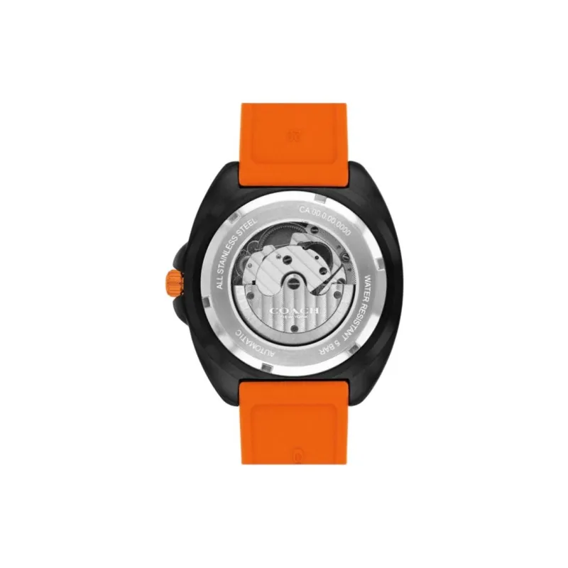 Wrist Watch Automatic Mechanical Movement Silicone Strap 44mm Gray Dial Men's Watches-2