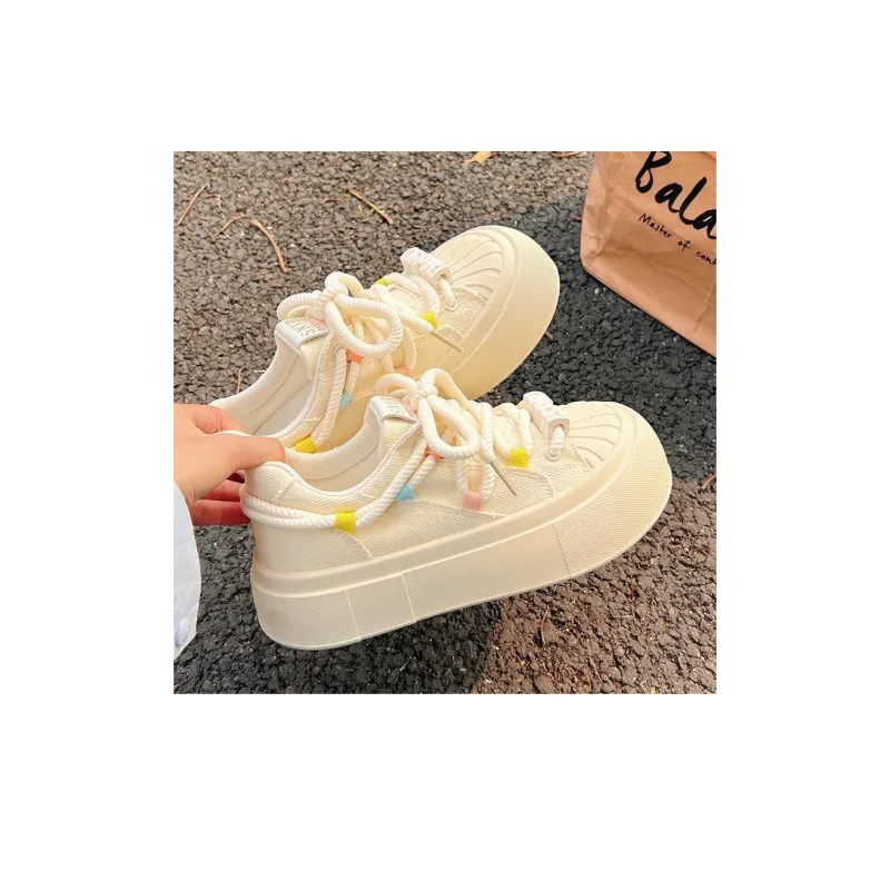 LXVB Low-Top Skateboard Shoes Women's Ecru-6