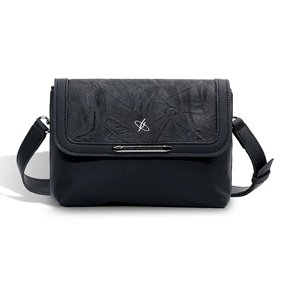 GYXX Artificial Leather Crossbody Bag, Shoulder Bag Unisex Black/White-0