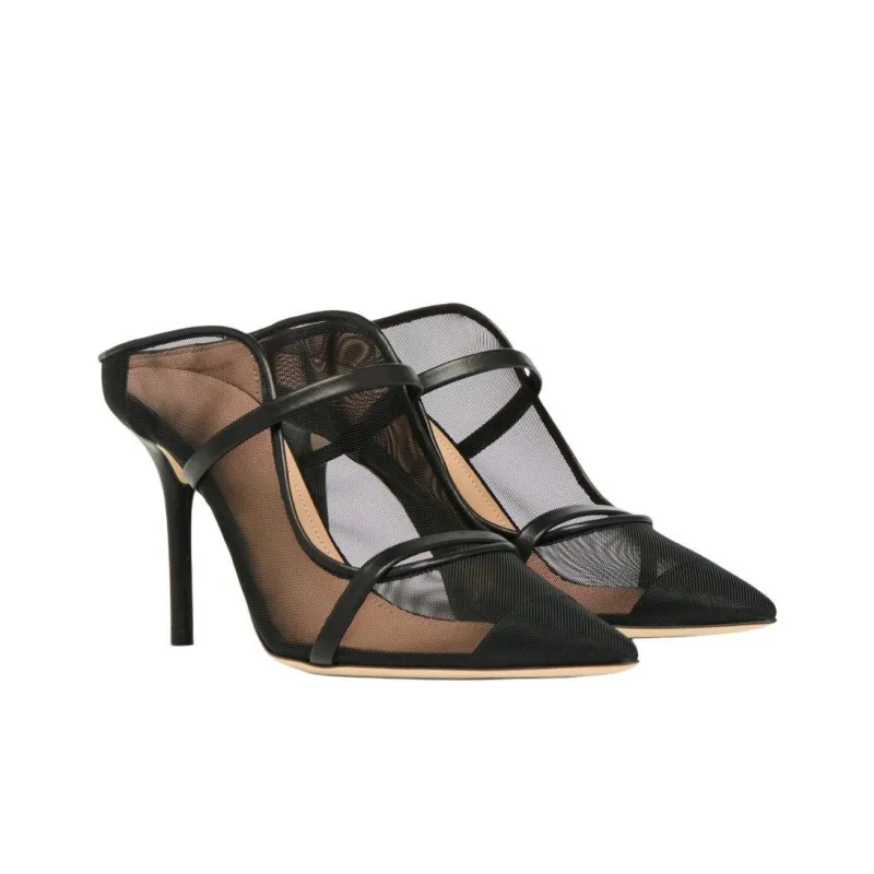 Malone Souliers Maureen Closed Toe Slippers 8.5cm Women's Black-2