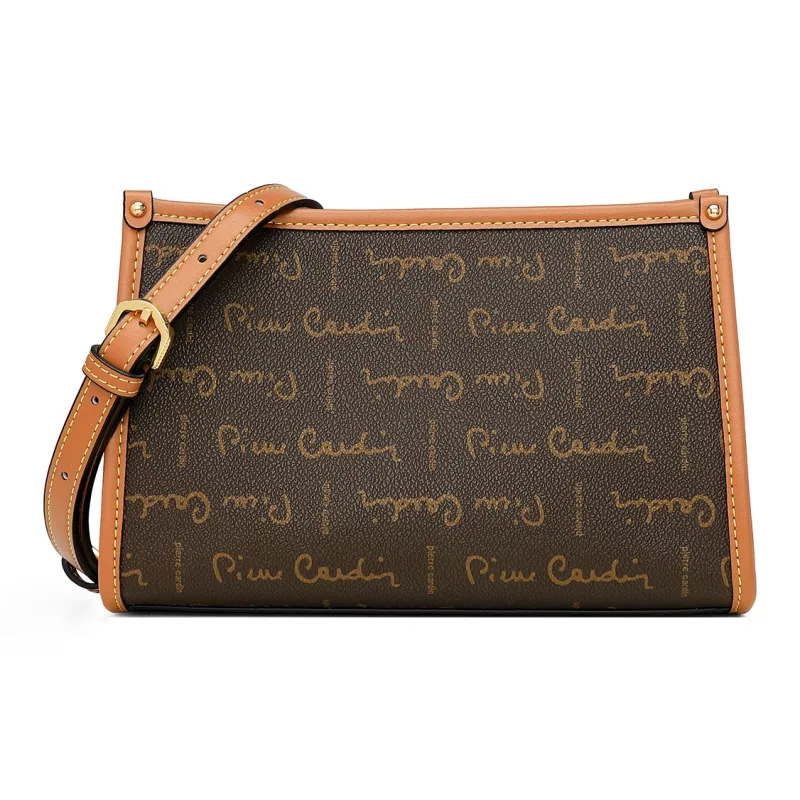 PIERRE CARDIN PVC Shoulder Bag, Crossbody Bag Regular Women's Coffee/Beige-2