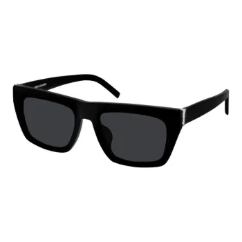 SAINT LAURENT Plate Frame Rectangular Sunglasses Women's Black