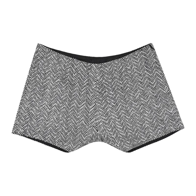 FAIRFAFO Casual Shorts Women's Black White-1