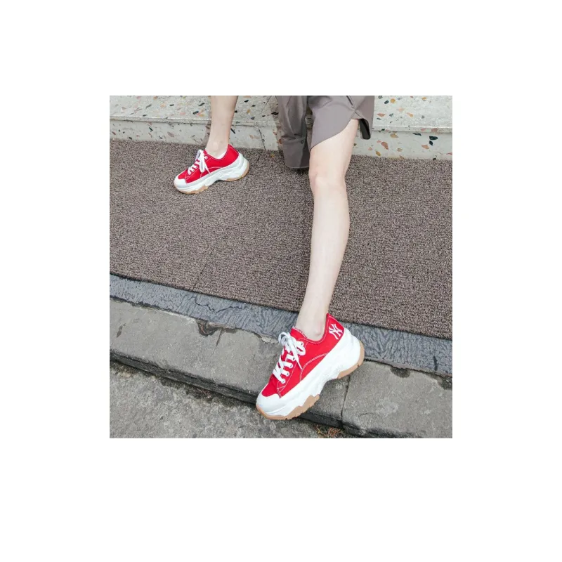 MLB Chunky High Low New York Yanker Anti Slip Wear Resistant Low Top Chunky Sneakers Unisex Red-7