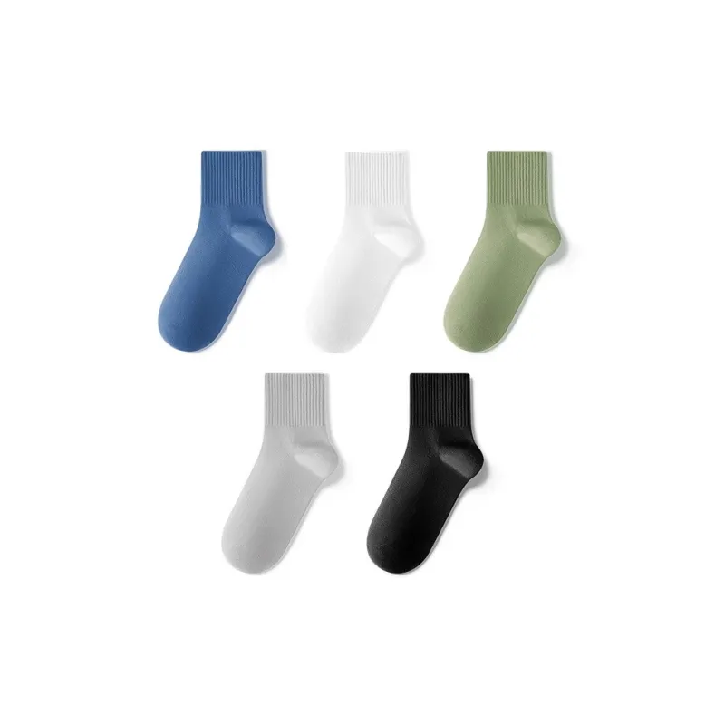 LUCKMEEY Mid Calf Socks Men's 5 Pack-16