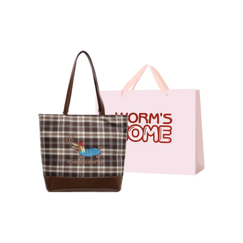 Worm's Home Artificial Leather Tote Bag, Shoulder Bag Regular Women's Brown-9