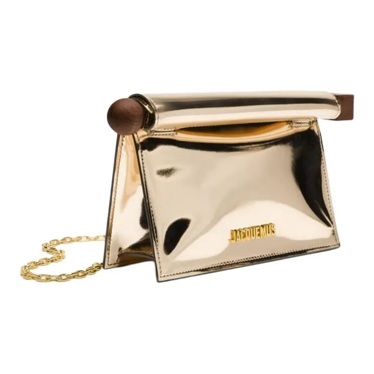 Jacquemus Logo Plaque Metallic Clutch Bag-1