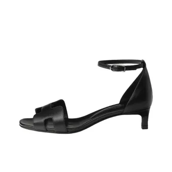 HERMES Joy Strap Sandals 4cm Women's Black