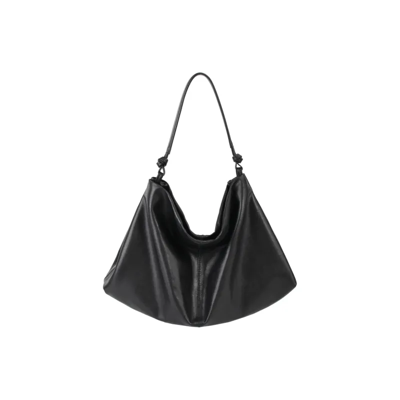 YOCAMU Top Grain Cow Leather Tote Bag Shoulder Bag Women's Black-5
