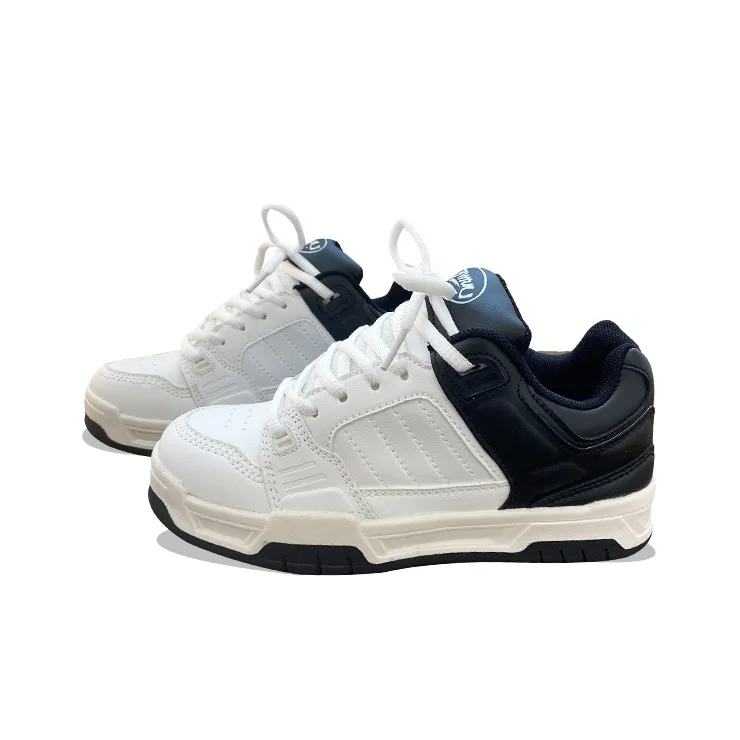 XLAIII Anti Slip And Wear Resistant Lightweight Low Top Skateboard Shoes Unisex White Black-1