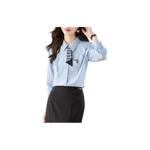 Korean style Shirts Women's Blue