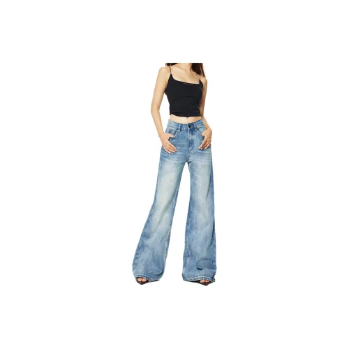 Wen Shan Jeans Women's Teal Blue Pants