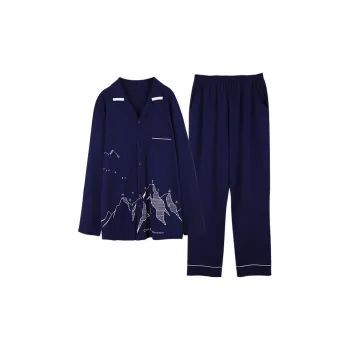 H-YXIANG Pajama Set Men's Navy Blue