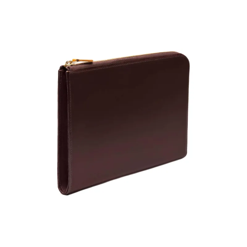 ETTINGER Leather Clutch Large Size Unisex Nut & Tan-1