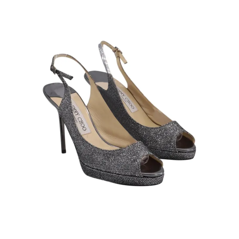 Jimmy Choo Selma Strap Sandals 12cm Women's Gray-1