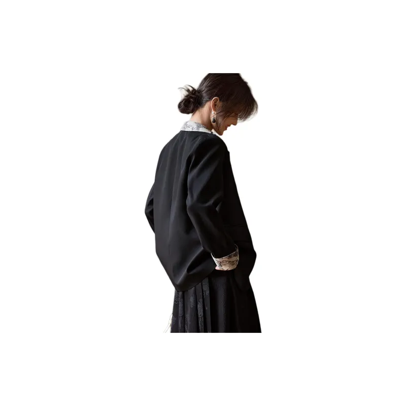 XWI Business Suit Women's Black & Beige With Black Floral-1