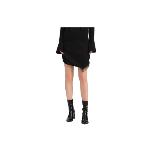 Blood Glitter Casual Short Skirts Women's Black