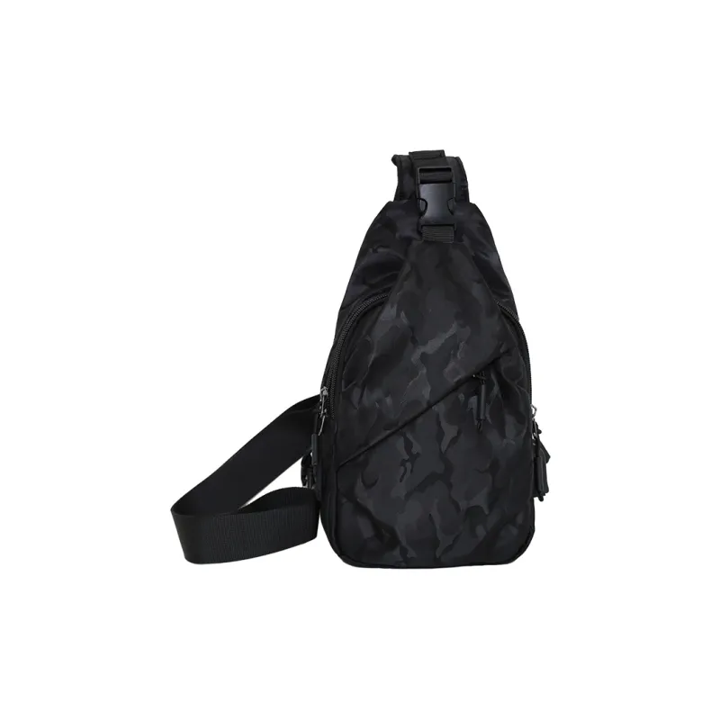Yalu Nylon Sling Bag Regular Men's Black/Camouflage Gray/Colorful Blue/Multicolor Black/Blue/Black-0