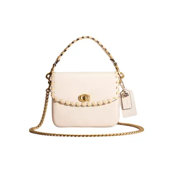 COACH Cassie Polished Pebble Leather Shoulder Bag, Crossbody Bag Women's Chalk