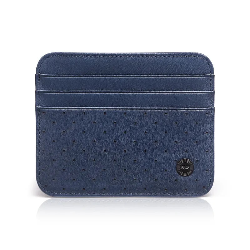 BVP Cow Leather Card Holder Unisex Blue-0