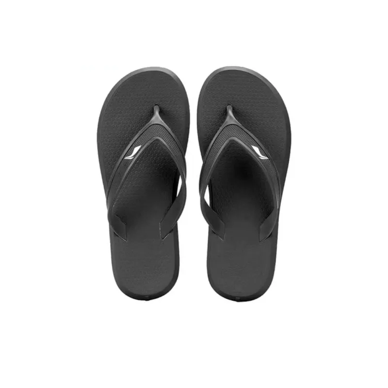 LiNing Odor Resistant Abrasion Resistant Slip Resistant Quick Dry Antibacterial Flip Flops Men's Black-2