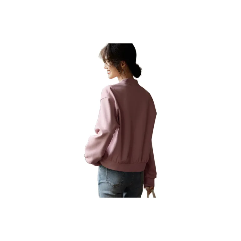XWI Baseball Jacket Women's Cameo Brown Smoke Pink-1