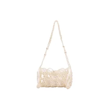 RKM Special Material Crossbody Bag, Shoulder Bag Regular Medium Size Women's White