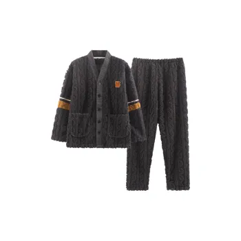The Story Of The Flower Season Pajama Set Men's Black