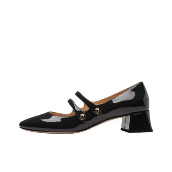 COACH Angelina Block Heel Mary Jane Shoes 4cm Women's Black