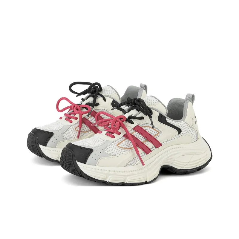 GEMEIQ Slip Resistant, Abrasion Resistant, Breathable, Height Increasing Low Top Chunky Sneakers Women's-6