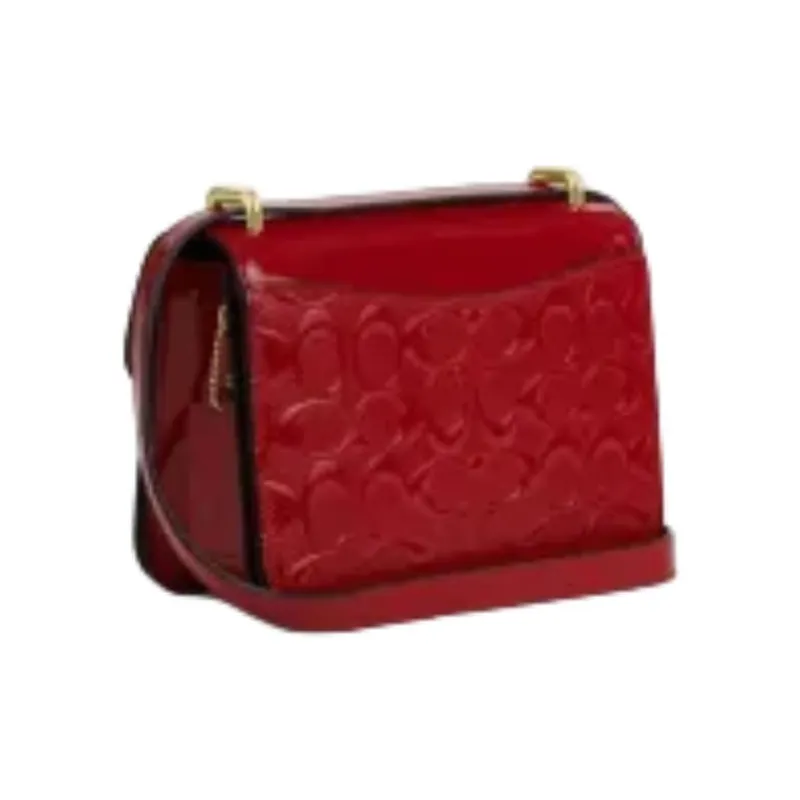 COACH Morgan Cow Leather Handbag, Shoulder Bag Trumpets Women's Red-1