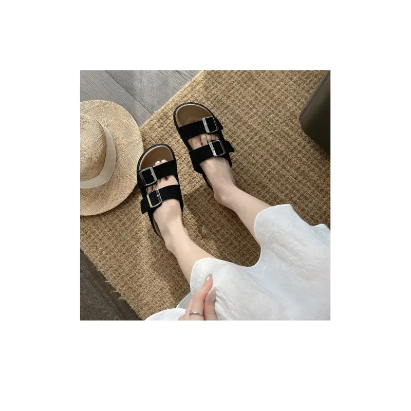 Uncle's House Rubber Sole Slip Resistant Abrasion Resistant Slide Slippers Women's-3