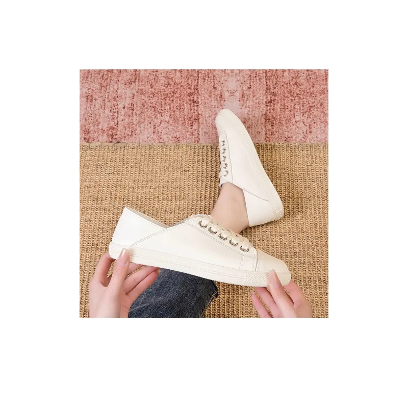 CARTELO Comfortable White Sneakers Non slip Lightweight Low Top Skateboard Shoes Women's-4