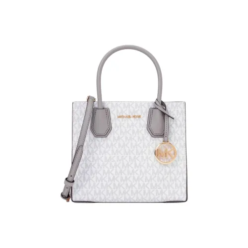 MICHAEL KORS Coated Canvas Tote Bag Shopping Bag Portable Crossbody Bag Shoulder Bag Medium Size Women's Bright White