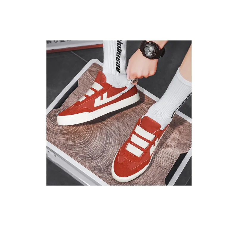 Warrior Slip Resistant, Abrasion Resistant, Lightweight Low Top Canvas Shoes Unisex Rusty Red Beige-6