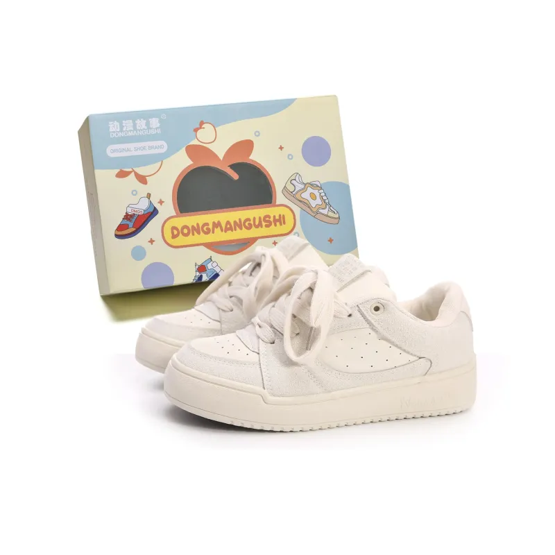 Anime story Skateboard Shoes Women's Low Top Beige-0