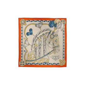 HERMES Silk Knit Scarves Women's Vermilion