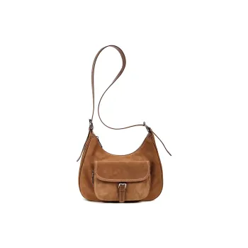 YOCAMU Cow Leather Shoulder Bag Women's Brown