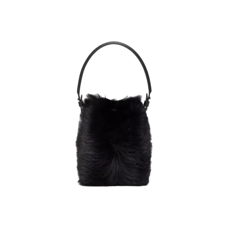Valentino Sheepskin Bucket Bags Shoulder Bag Crossbody Bag Handbag Mini Women's Black-3