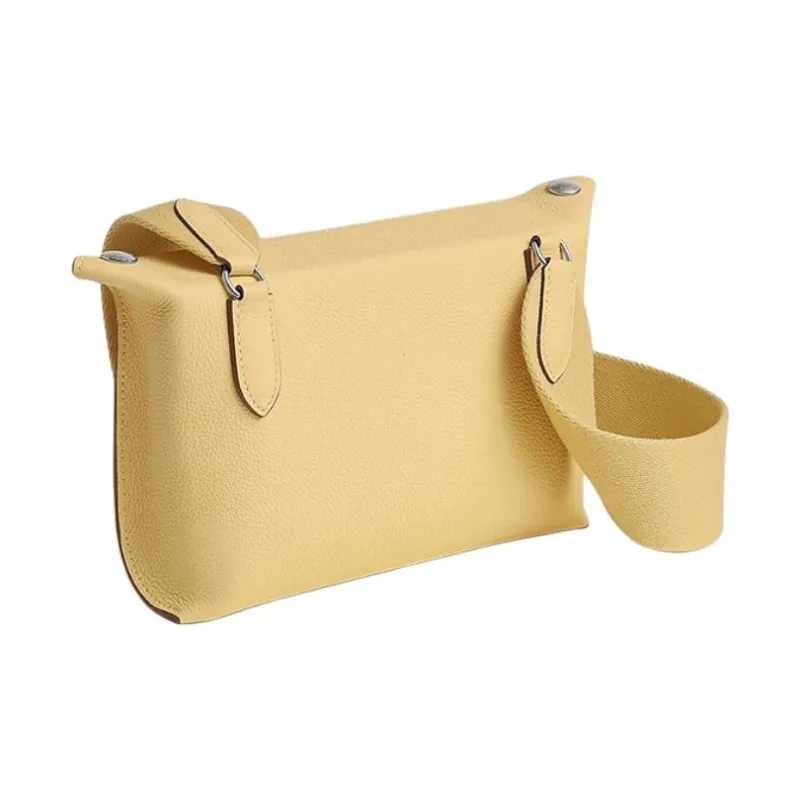 HERMES Videpoches Togo Calfskin Shoulder Bag Crossbody Bag Men's 1Z Jaune Poussin Chick Yellow-2
